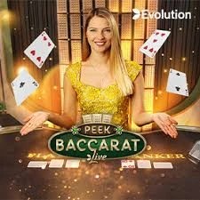 Peek Baccarat online game logo by Evolution on shelbyspincasino.com